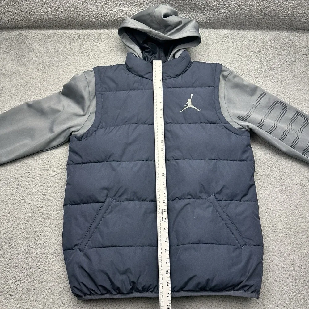 Nike Air Jordan 4370-U2Y Boys XL 13-15 YR Hooded Layered-Look Puffer Vest Jacket